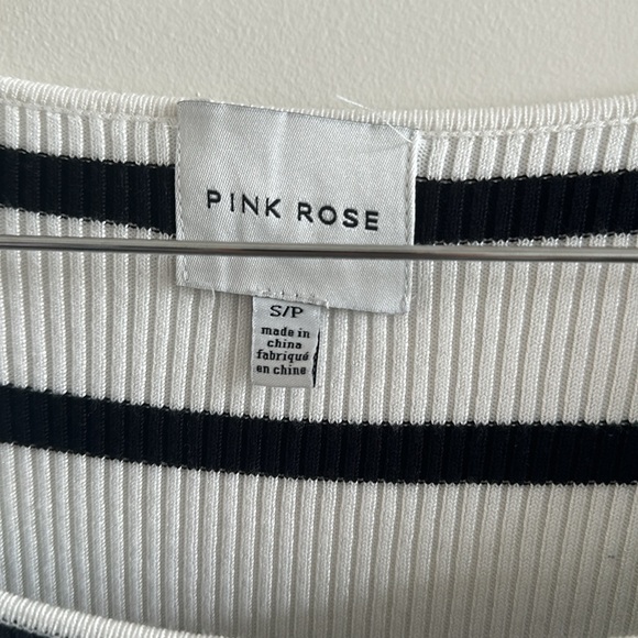 Pink Rose Striped Sweater Size Small - Picture 3 of 5